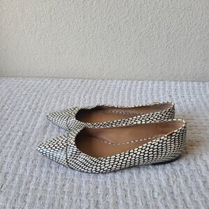 Tory Burch Penelope Snake Print Cap Toe Flat In King Cobra Women's Size 7